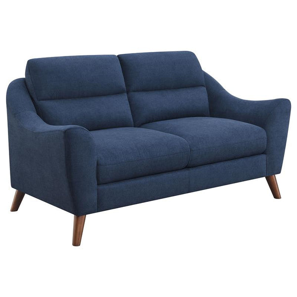 Gano Upholstered Sloped Arm Loveseat Navy Blue - 509515