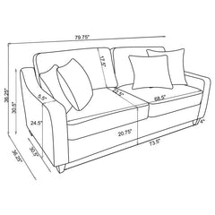 Christine 3-piece Upholstered Sloped Arm Sofa Set Beige - 552061-S3