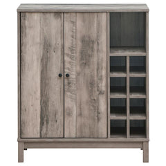 Cheyenne 2-door Wine Cabinet with Stemware Rack Weathered Acacia - 183600