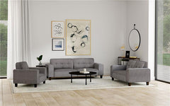 Deerhurst 3-piece Upholstered Track Arm Sofa Set Charcoal - 509641-S3