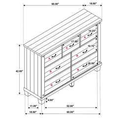 Lilith 7-drawer Dresser Distressed White - 224473