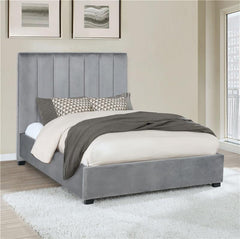 Arles Upholstered Queen Panel Bed Grey - 306070Q