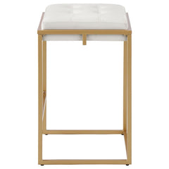 Nadia Square Padded Seat Counter Height Stool (Set of 2) Beige and Gold - 183645