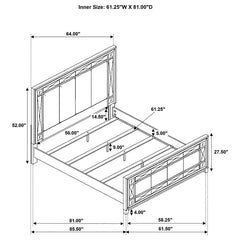 Leighton Wood Queen Panel Bed Metallic Mercury - 204921Q