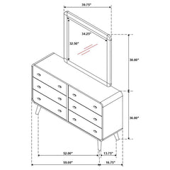 Robyn 6-drawer Dresser with Mirror Dark Walnut - 205133M
