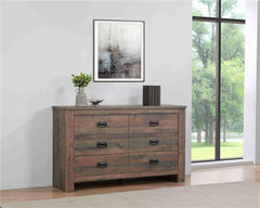 Frederick 6-drawer Dresser Weathered Oak - 222963