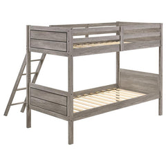 Ryder Wood Twin Over Twin Bunk Bed Weathered Taupe - 400818