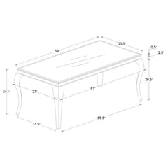 Carone Rectangular Dining Table Chrome and Black - 105071