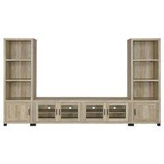 Sachin 3-shelf Engineered Wood Media Tower Distressed Pine - 707746