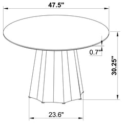Camden Round 48-inch Faux Marble Top Dining Table Black - 105780