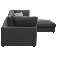 Serene 4-piece Upholstered Modular Sectional Sofa Charcoal - 551324-SETB