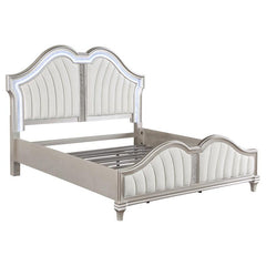 Evangeline Wood Queen LED Panel Bed Silver Oak - 223391Q