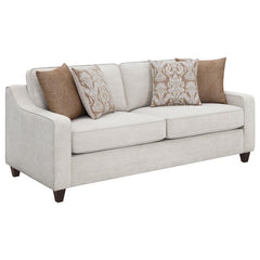 Christine Upholstered Sloped Arm Sofa Beige - 552061