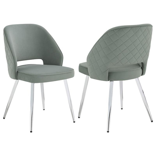 Hastings Upholstered Dining Chairs with Open Back (Set of 2) Grey and Chrome - 193742
