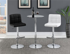 Lenny Adjustable Bar Stools Chrome and Black (Set of 2) - 102554
