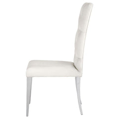 Kerwin Tufted Upholstered Side Chair (Set of 2) White and Chrome - 111102