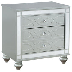 Gunnison 2-drawer Nightstand Silver Metallic - 223212