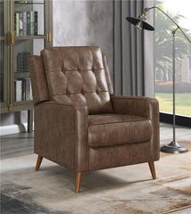Davidson Upholstered Tufted Push Back Recliner Brown - 609566