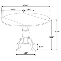 Allison 5-piece Round Drop Leaf Dining Table Set White - 4241-S5