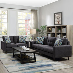 Watsonville 2-piece Upholstered Track Arm Sofa Set Grey - 552001-S2