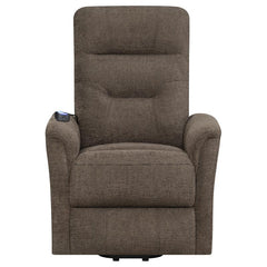 Henrietta Upholstered Power Lift Massage Chair Brown - 609404P
