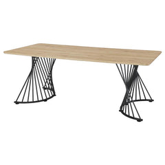 Altus Swirl Base Dining Table Natural Oak and Gunmetal - 193531