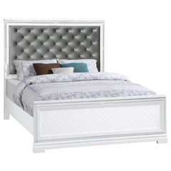 Eleanor Wood Queen Panel Bed White - 223561Q