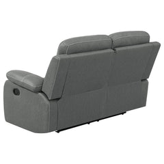 Nova Upholstered Padded Arm Reclining Loveseat Dark Grey - 602532