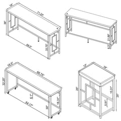Jackson 5-piece Multipurpose Counter Height Table Set White and Chrome - 182715