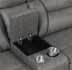 Higgins Upholstered Power Reclining Sectional Sofa Grey - 600370