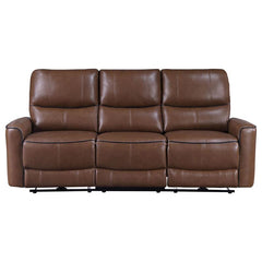Greenfield Upholstered Power Reclining Sofa Saddle Brown - 610264P