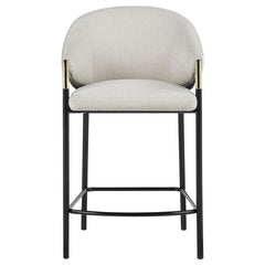Chadwick Sloped Arm Counter Height Stools Beige and Glossy Black (Set of 2) - 183436