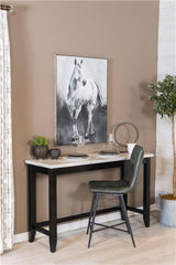 Toby Rectangular Marble Top Counter Height Table Espresso and White - 115528
