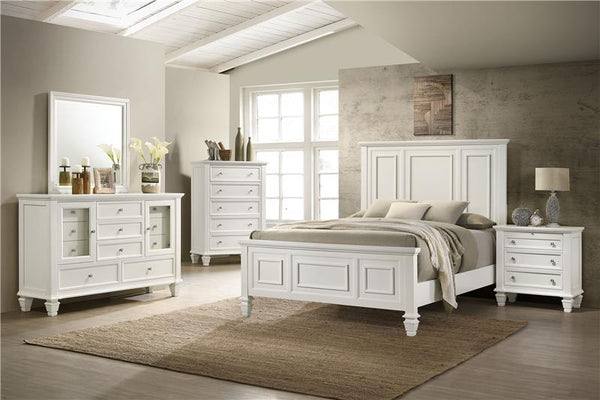 Sandy Beach 5-piece Eastern King Bedroom Set Cream White - 201301KE-S5