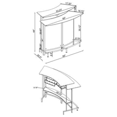 Keystone Glass Top Bar Unit Black - 100139