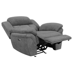 Bahrain Upholstered Power Glider Recliner Charcoal - 609543P