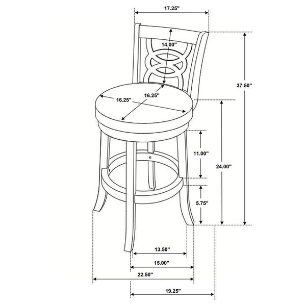 Calecita Swivel Counter Height Stools with Upholstered Seat Cappuccino (Set of 2) - 101929