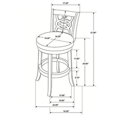 Calecita Swivel Counter Height Stools with Upholstered Seat Cappuccino (Set of 2) - 101929