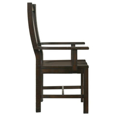 Calandra Slat Back Arm Chairs Vintage Java (Set of 2) - 192953