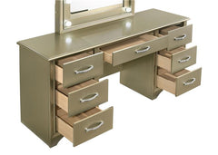 Beaumont 7-drawer Vanity Desk with Lighting Mirror Champagne - 205297