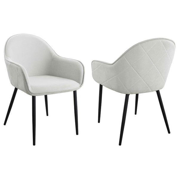 Emma Upholstered Dining Arm Chair Fog Grey and Black (Set of 2) - 115592