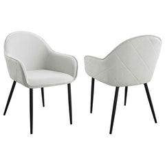 Emma Upholstered Dining Arm Chair Fog Grey and Black (Set of 2) - 115592