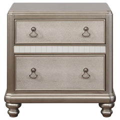 Bling Game 2-drawer Nightstand Metallic Platinum - 204182