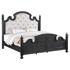 Celina Wood Eastern King Poster Bed Black - 224761KE