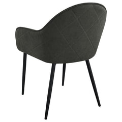 Emma Upholstered Dining Arm Chair Charcoal and Black (Set of 2) - 115593