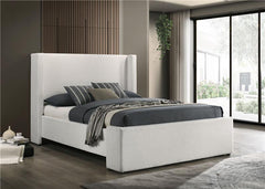 Alamosa Boucle Upholstered Queen Wingback Bed White - 310078Q