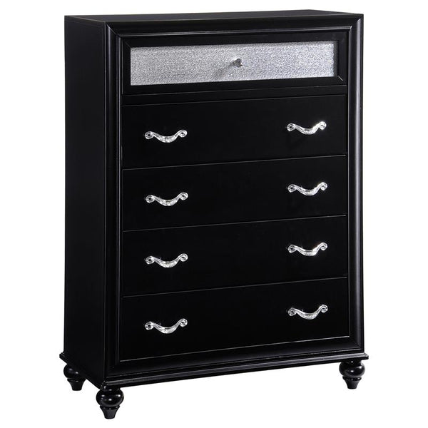 Barzini 5-drawer Rectangular Chest Black - 200895