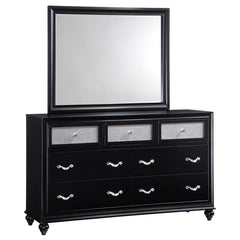 Barzini 7-drawer Dresser with Mirror Black - 200893M