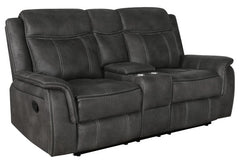 Lawrence 2-piece Upholstered Reclining Sofa Set Charcoal - 603504-S2