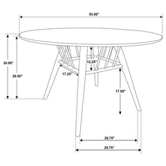 Everton Round 53-inch Wood Dining Table Walnut - 108891
